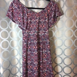 Veronica M Stretchy Red and Blue Dress Small